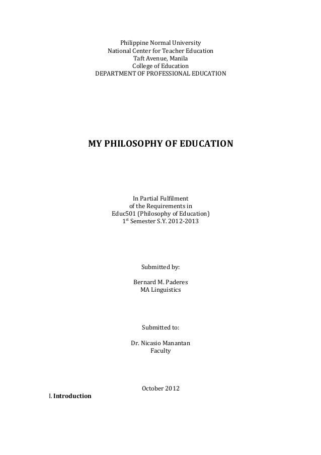 Free Philosophy of Education Essays and Papers - 123HelpMe com