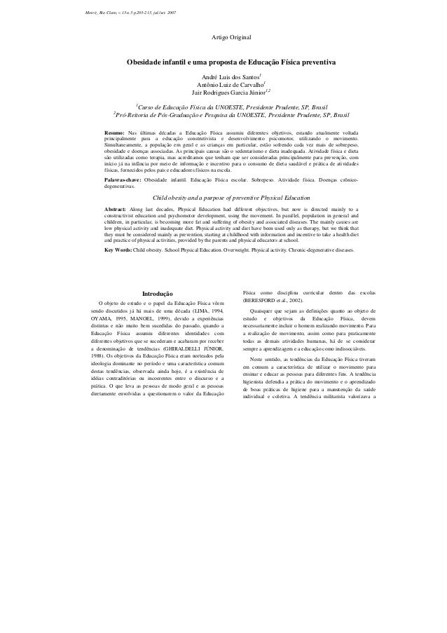 Artigo de educacao fisica