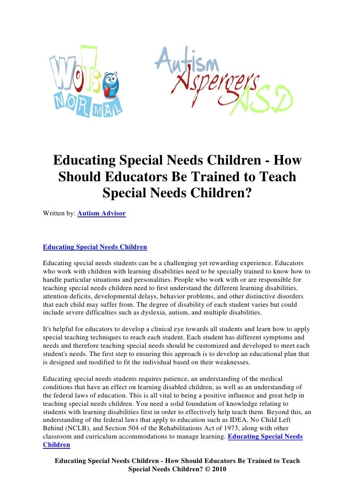 educating special needs students essay educating special needs students essay