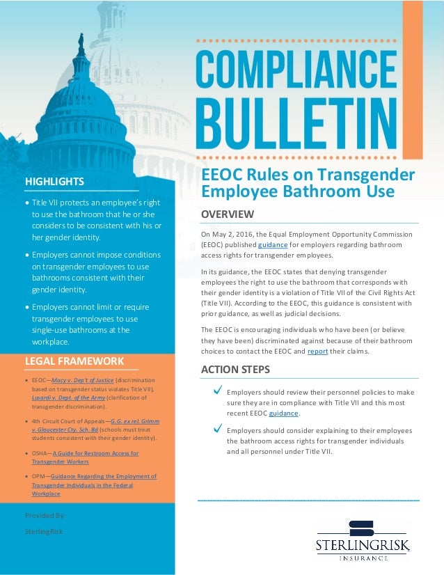 Compliance Bulletin - EEOC Rules on Transgender Employee Bathroom Use