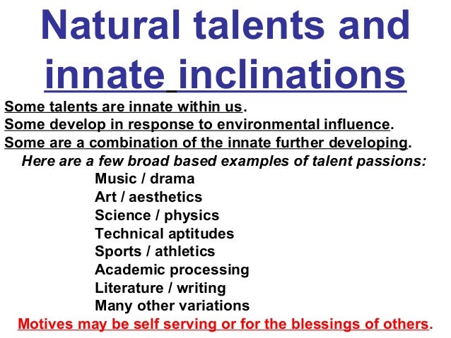 EFC Natural Talents / Spiritual Gifts