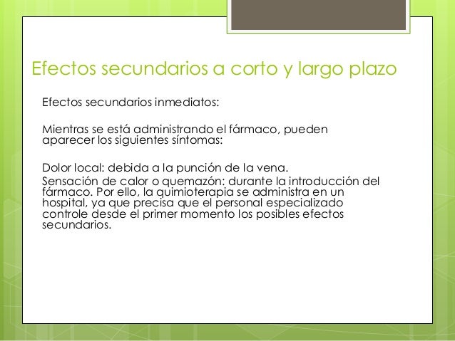 Efectos secundarios de la quimioterapia Efectos secundarios de la quimioterapia