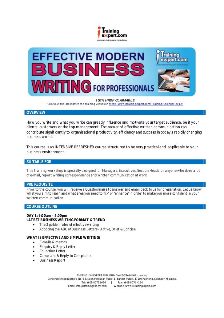 Effective business writing course