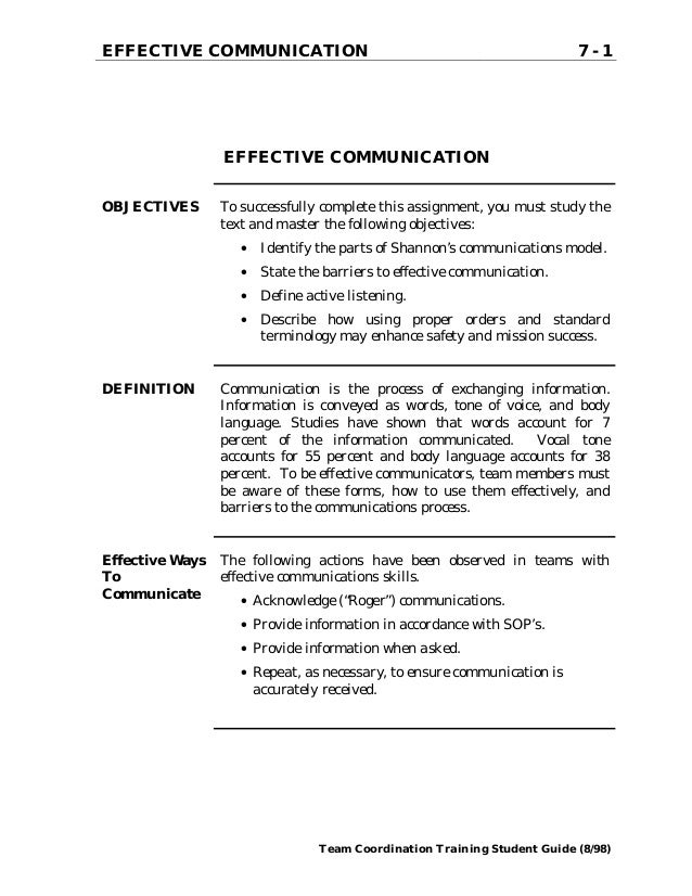 Thesis statement for team communication