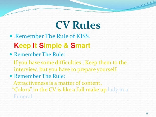resume rules cover letter