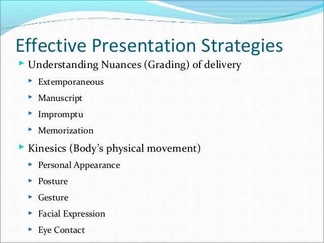 Effective presentation strategies
