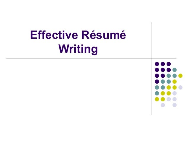 writing an effective resume
