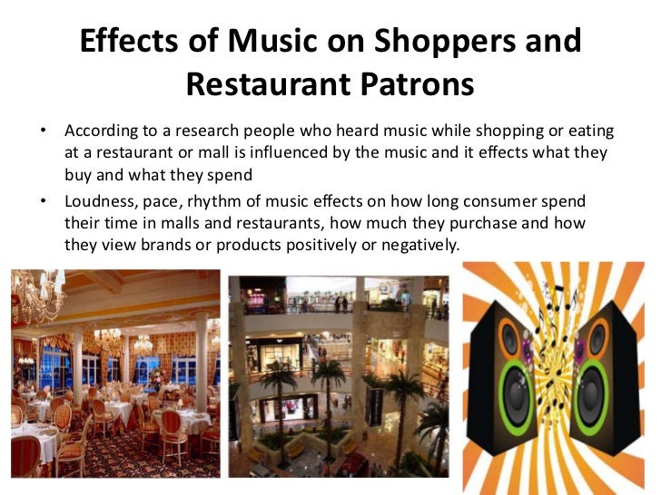 effect of music in shopping “hey dee-jay let’s play that song and keep me shopping all day long”: the effect of famous background music on consumer shopping behavior luca petruzzellis. effect of music in shopping “hey dee-jay let’s play that song and keep me shopping all day long”: the effect of famous background music on consumer shopping behavior luca petruzzellis.