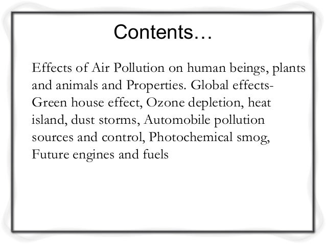 Cars and air pollution