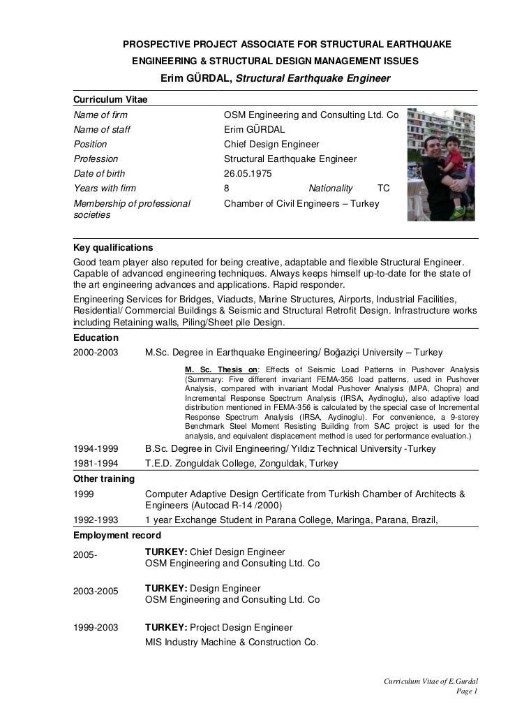 structural engineer resume samples