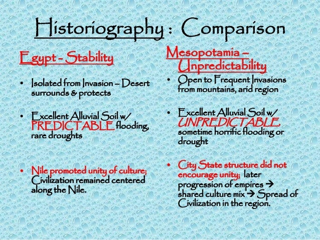 mesopotamia compared to egypt