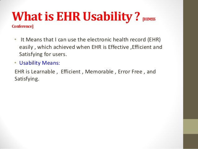 Ehr Usability Issues