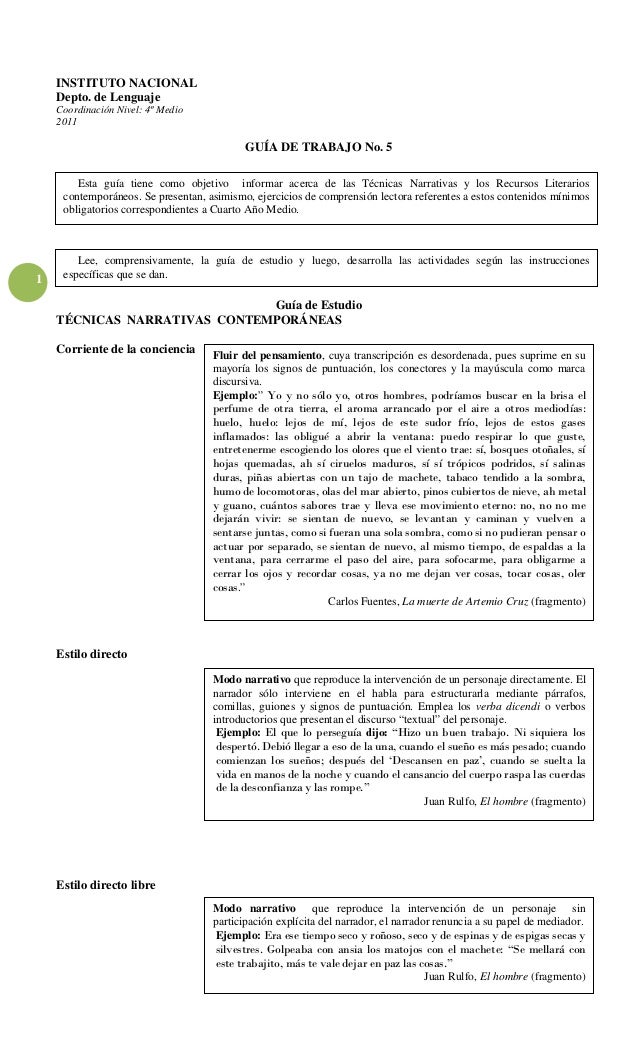 Ejemplos tecnicas recursos narrativos_4°