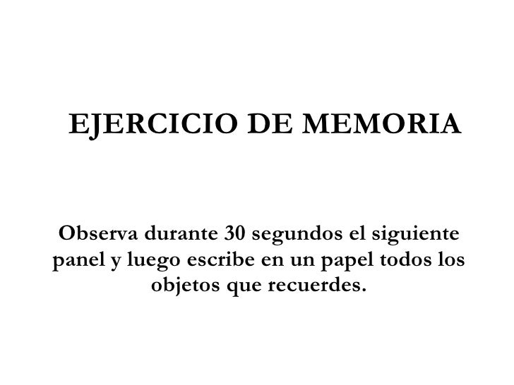 ENTRENAR MEMORIA EJERCICIO entrenar memoria ejercicio: