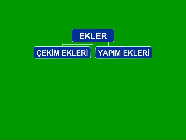 EKLER
ÇEKİM EKLERİ YAPIM EKLERİ