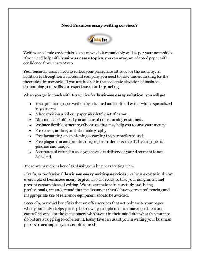Business essay writing service