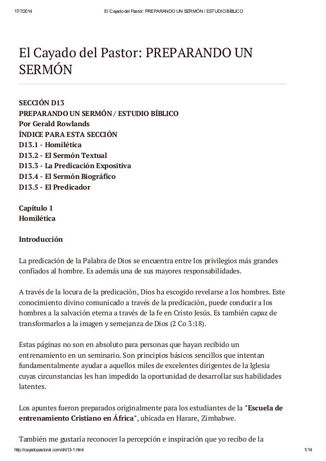 El-Cayado-Del-Pastor-PDF 17/7/2014 El Cayado del Pastor: PREPARANDO UN SERMÓN / ESTUDIO ...