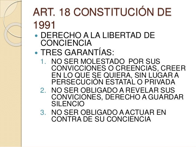 El derecho a la libertad de conciencia