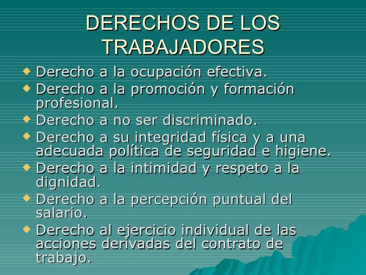El derecho del trabajo