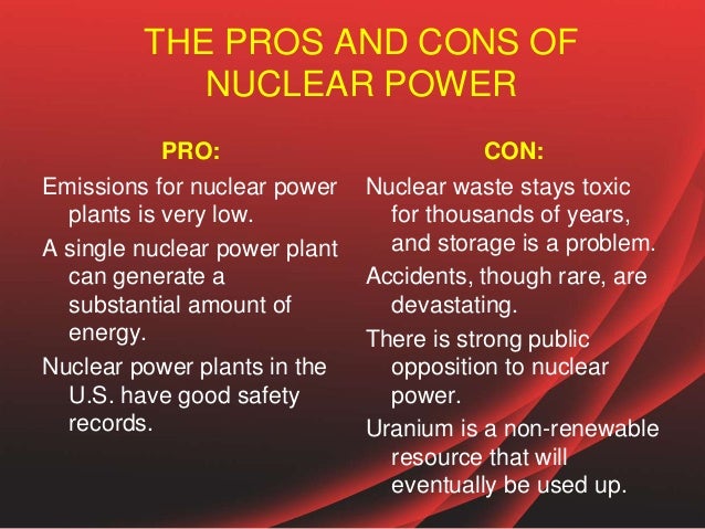 Pros And Cons Of Nuclear Energy Chart