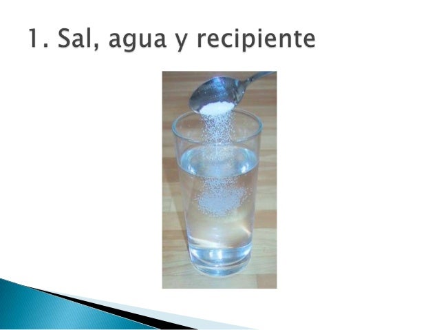 Electrólisis de una mezcla de agua y sal