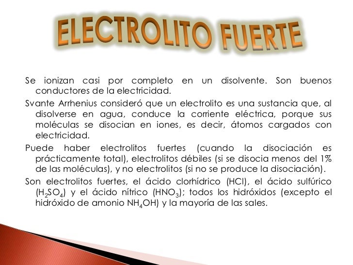 El Bicarbonato De Sodio Es Un Electrolito Fuerte O Debil es.slideshare.net