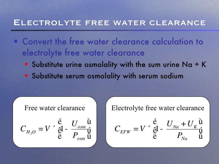 Electrolyte Free Water Clearance Electrolyte Free Water Clearance