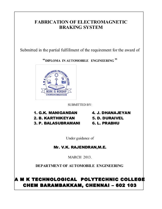 auto braking system project pdf
