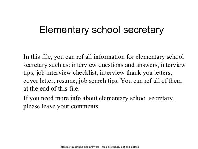 Elementary School Secretary elementary-school-secretary