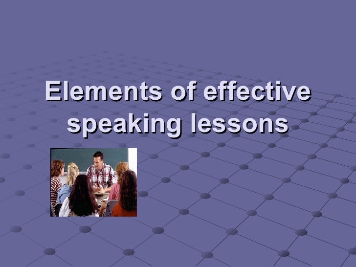 Elements Of Effective Speaking Lessons
