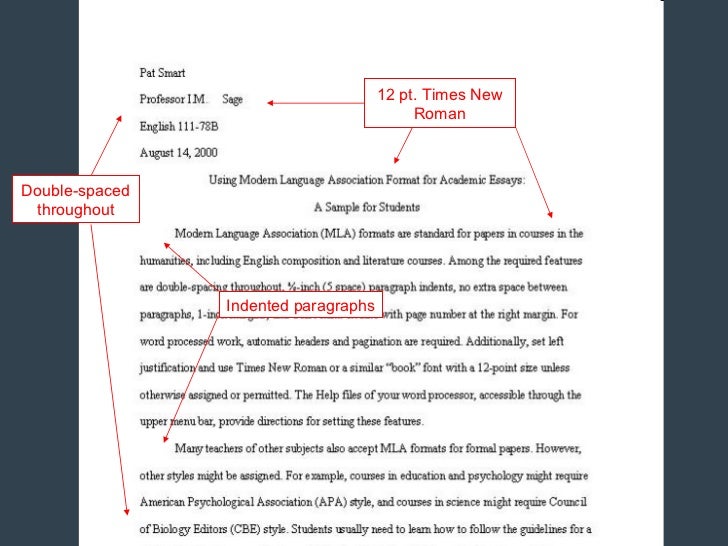 Double Spaced Mla Format Example Mla Style Research Paper Examples