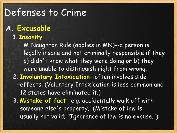 Elements of Crime and Justifications