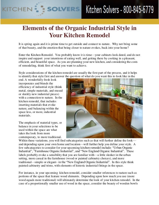 Elements of the Organic Industrial Style in Your Kitchen Remodel