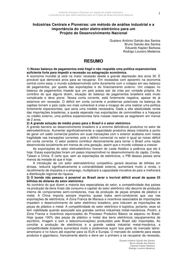 Indústrias Centrais e Pioneiras: um método de análise industrial e
                                                       ...