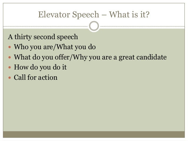 Safe sex elevator speech
