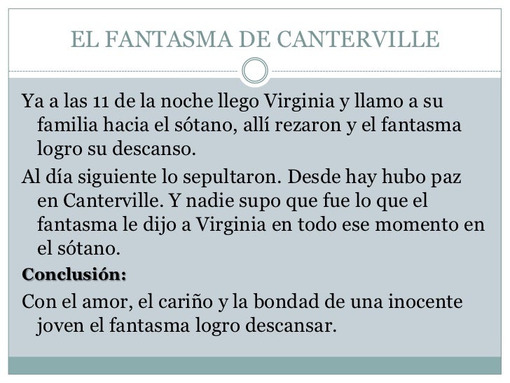 El fantasma de canterville El fantasma de canterville