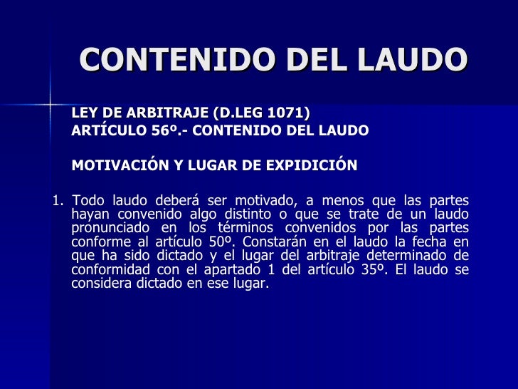El laudo arbitral y su ejecución El laudo arbitral y su ejecución