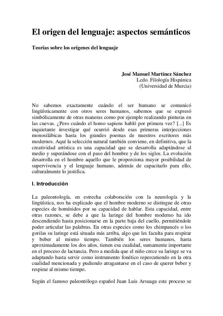 EL LENGUAJE ORIGEN el lenguaje origen:
