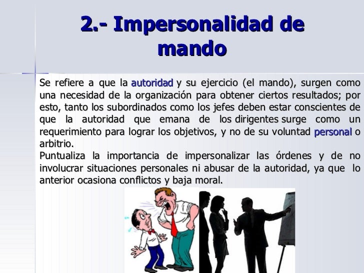 Impersonalidad De Mando En Una Empresa Ejemplo