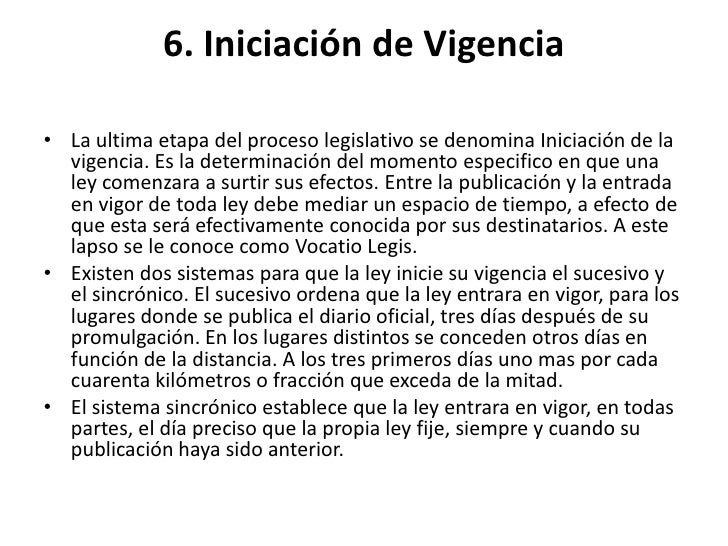 El proceso legitivo mexicano