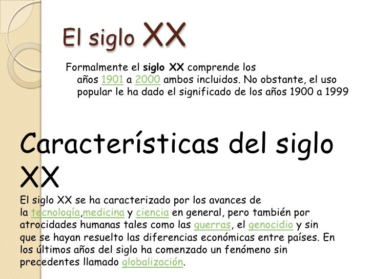 El siglo xx
