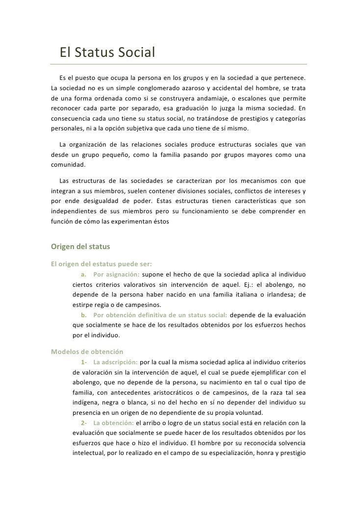 El status social El status social