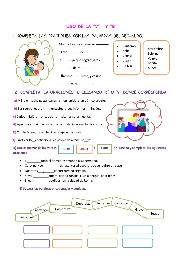 El uso de la v y b