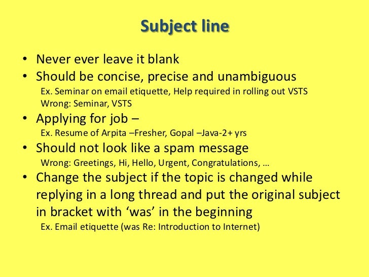 Do put subject line emailing resume