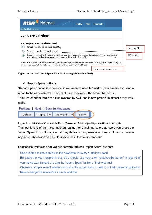 marketing direct on report
