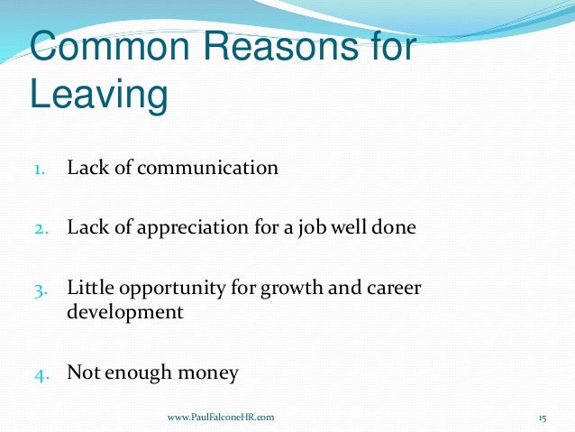 reasons for leaving jobs