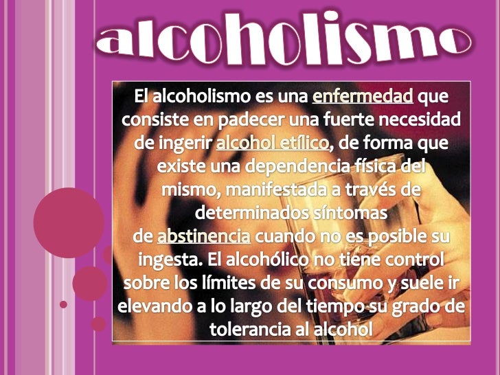 La dependencia alcohólica o el alcoholismo crónico