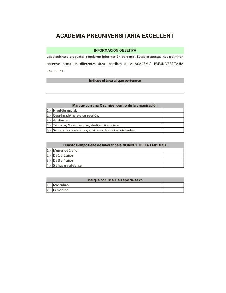 TEST MEDIR CLIMA LABORAL test medir clima laboral: