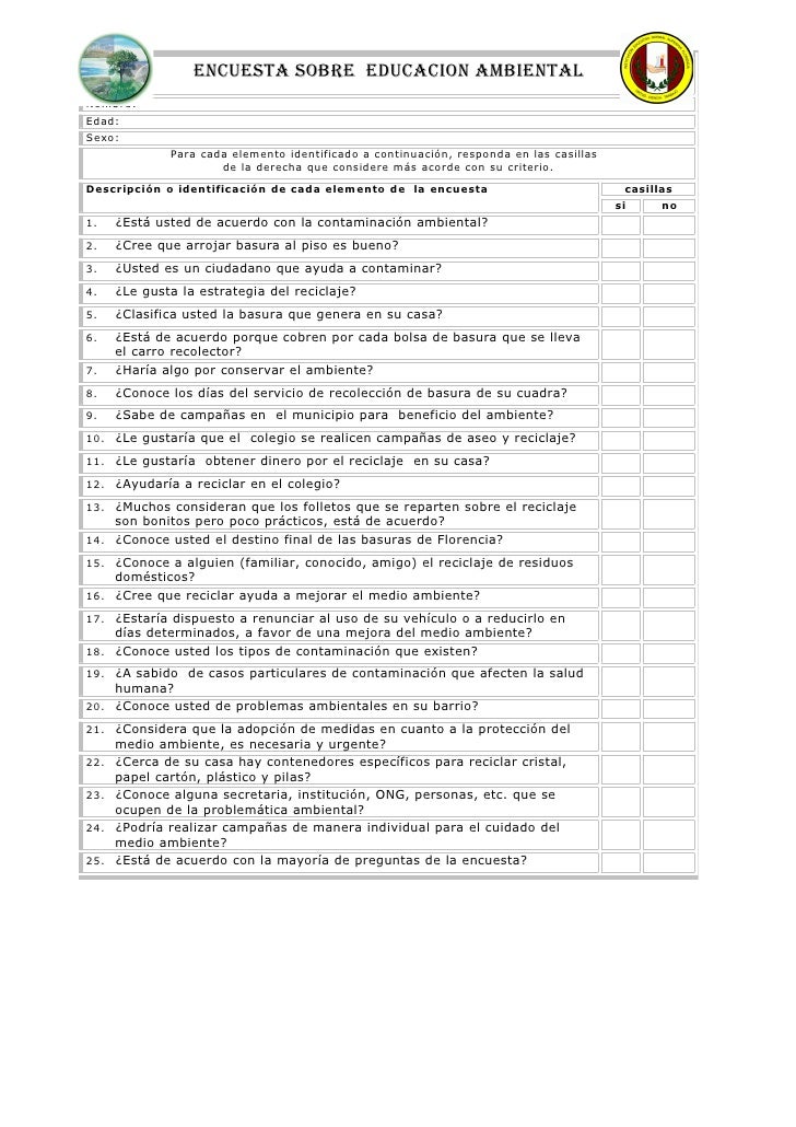 ENCUESTA SOBRE LA BASURA encuesta sobre la basura: