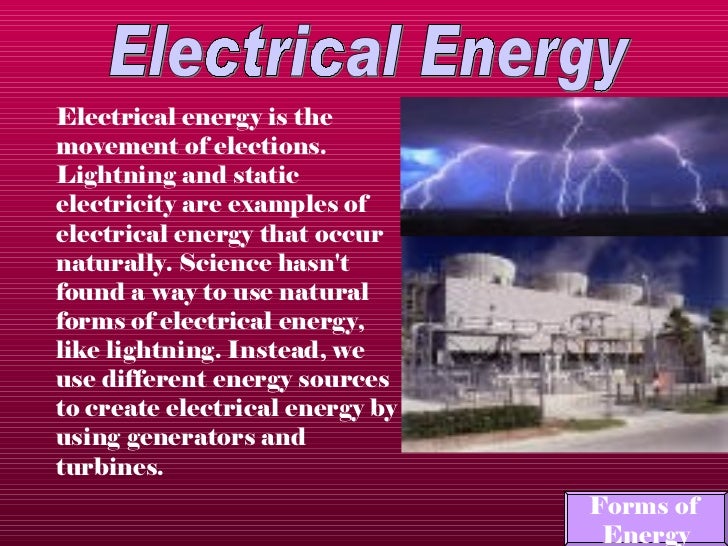 energy and work electrical energy examples